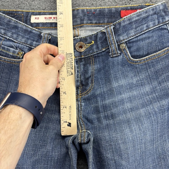X2‎ Jeans Women 2 Long (28x32) Slim W10 Lowrise Boot Cut Blue Denim - Picture 10 of 15